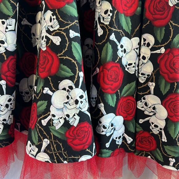 Poison Candy skull&rose cotton dress L - Picture 11 of 12